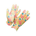 White PU Palm Coated Polyester Shell Hand Protective Work Gloves